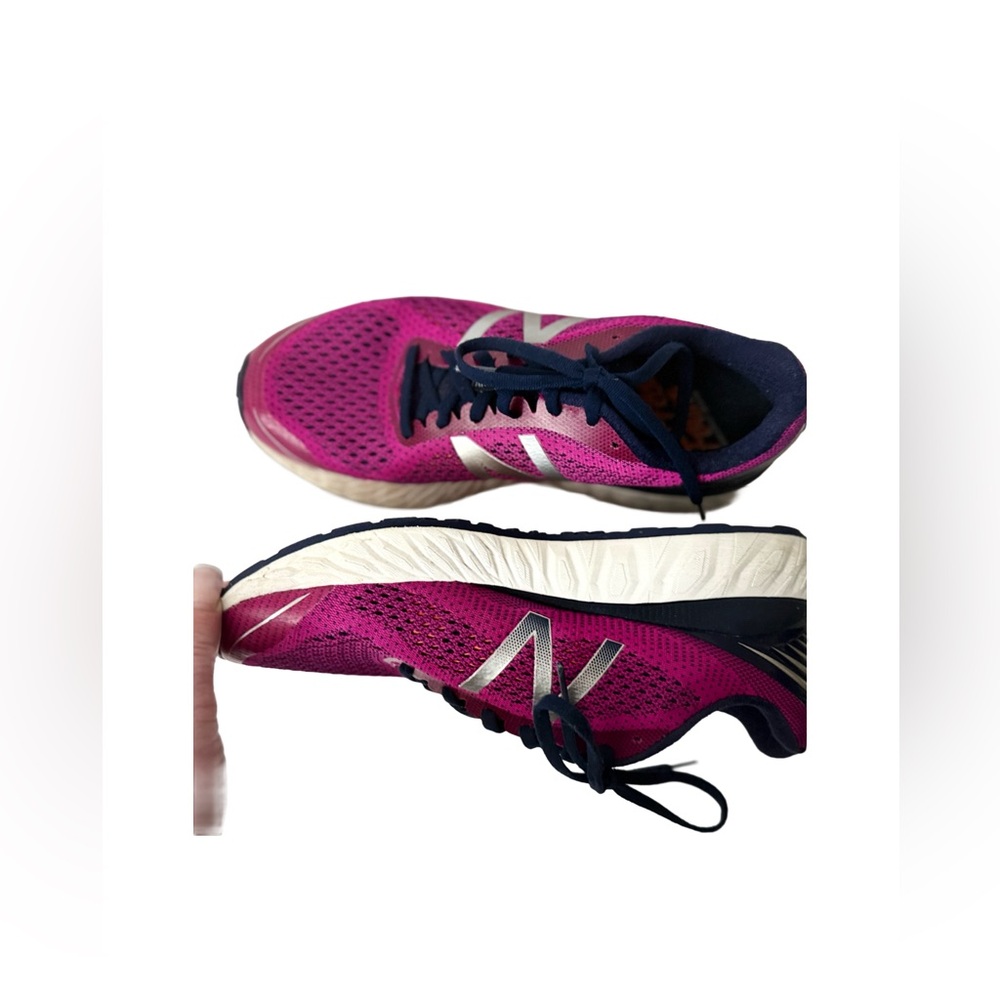 NEW BALANCE Colorful Bright Pink,Blue & Silver Running Shoes- Knit Style 9.5 M - Picture 5 of 11